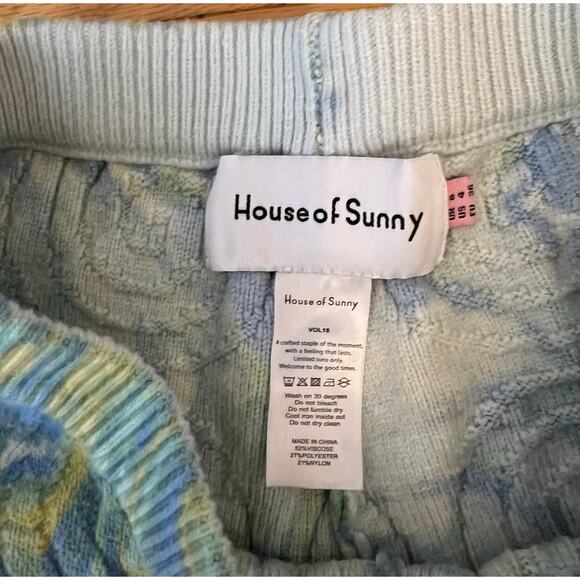 House of Sunny Swirl Print Bootcut Sweater Pants US 4 groovy psychedelic - Picture 5 of 9